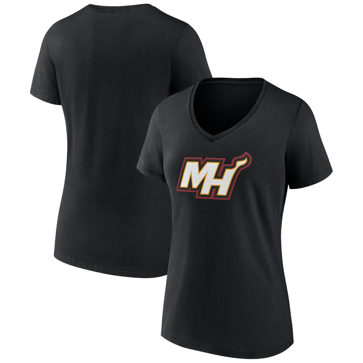 Miami Heat Women's Alternate Logo V-Neck T-Shirt Black - NBA