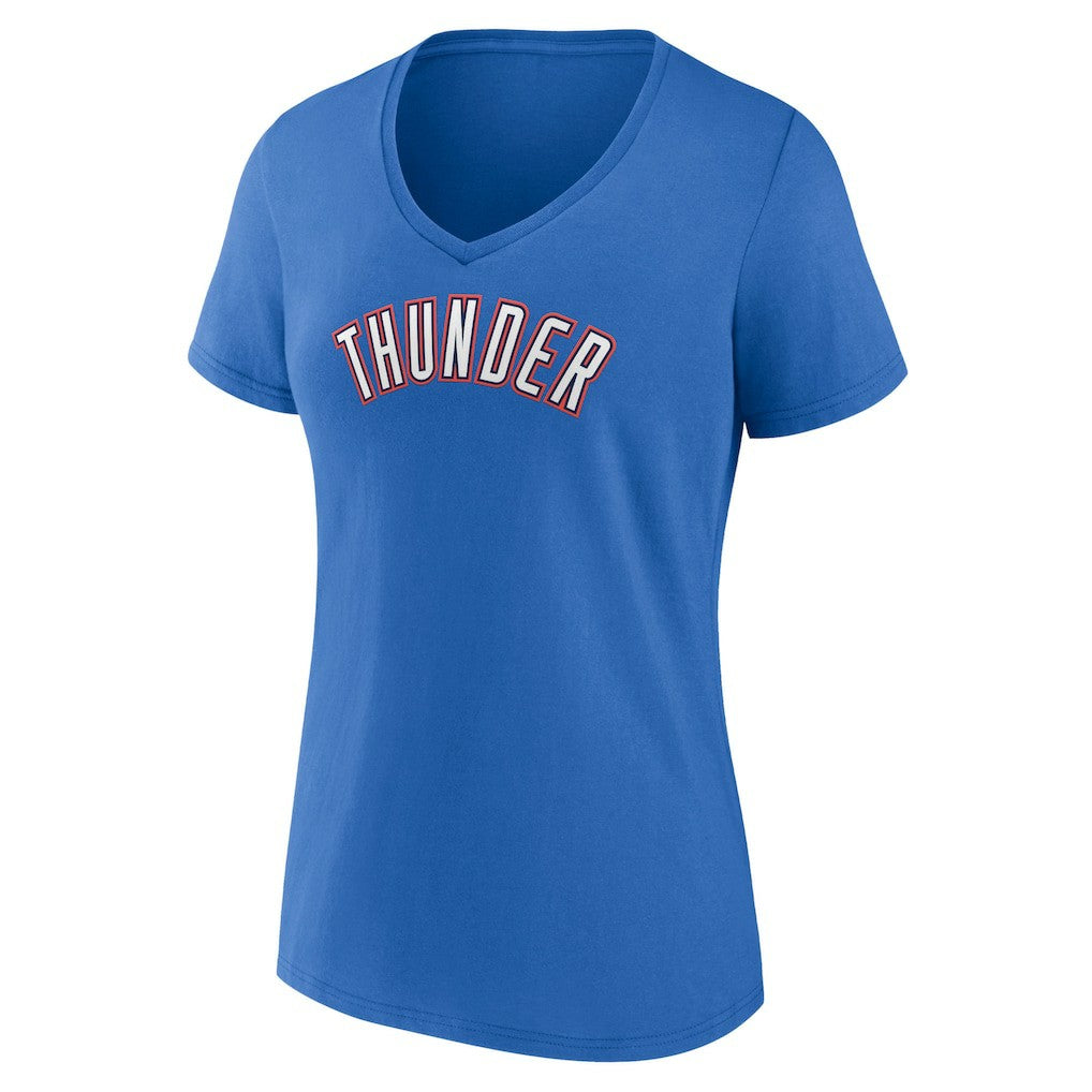 Oklahoma City Thunder Women's Alternate Logo V-Neck T-Shirt Blue - NBA