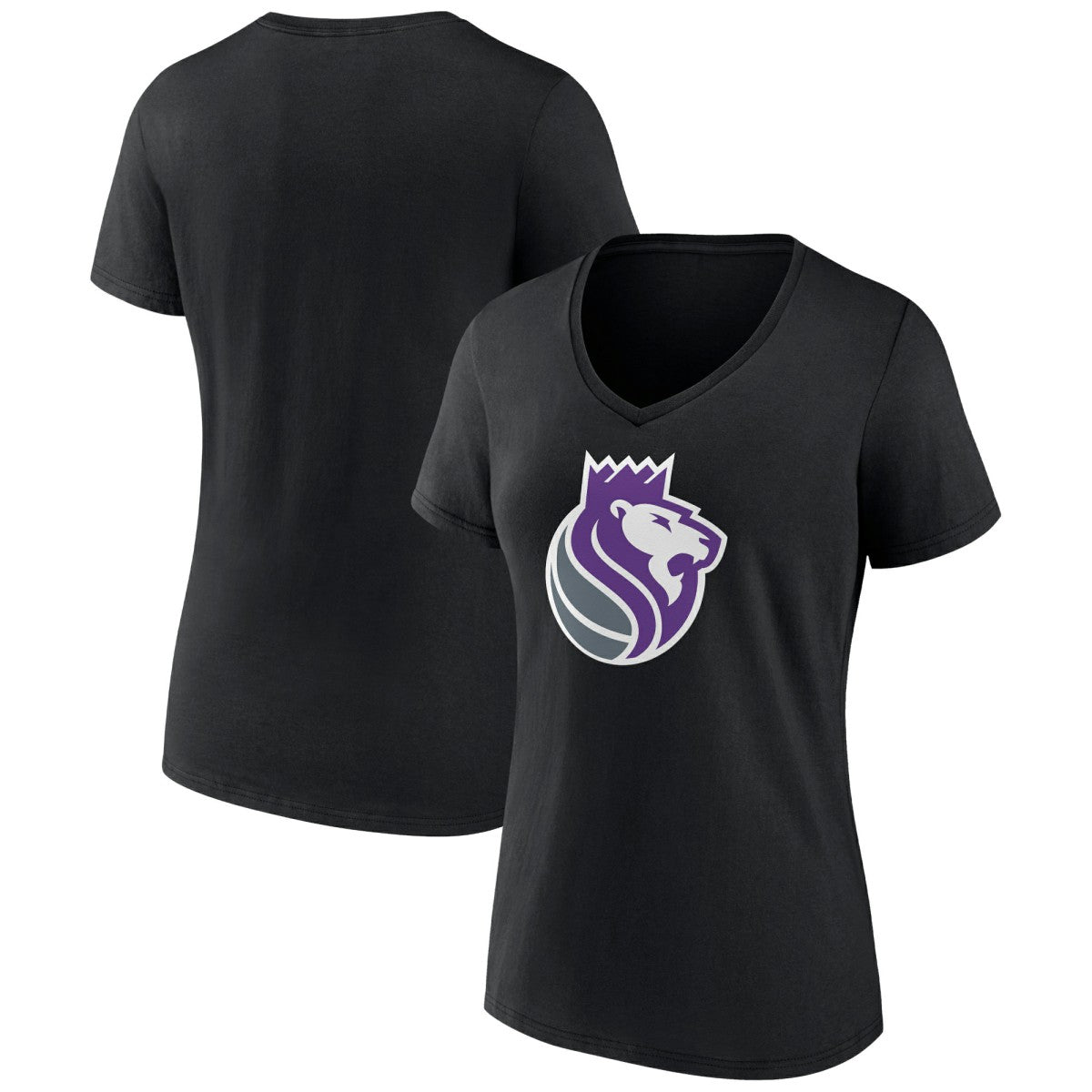 Sacramento Kings Women's Alternate Logo V-Neck T-Shirt Black - NBA