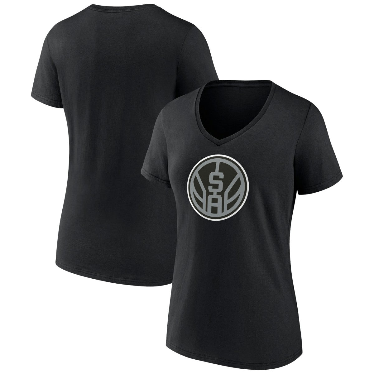 San Antonio Spurs Women's Alternate Logo V-Neck T-Shirt Black - NBA