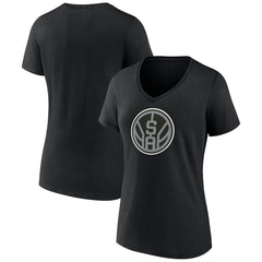 San Antonio Spurs Women's Alternate Logo V-Neck T-Shirt Black - NBA