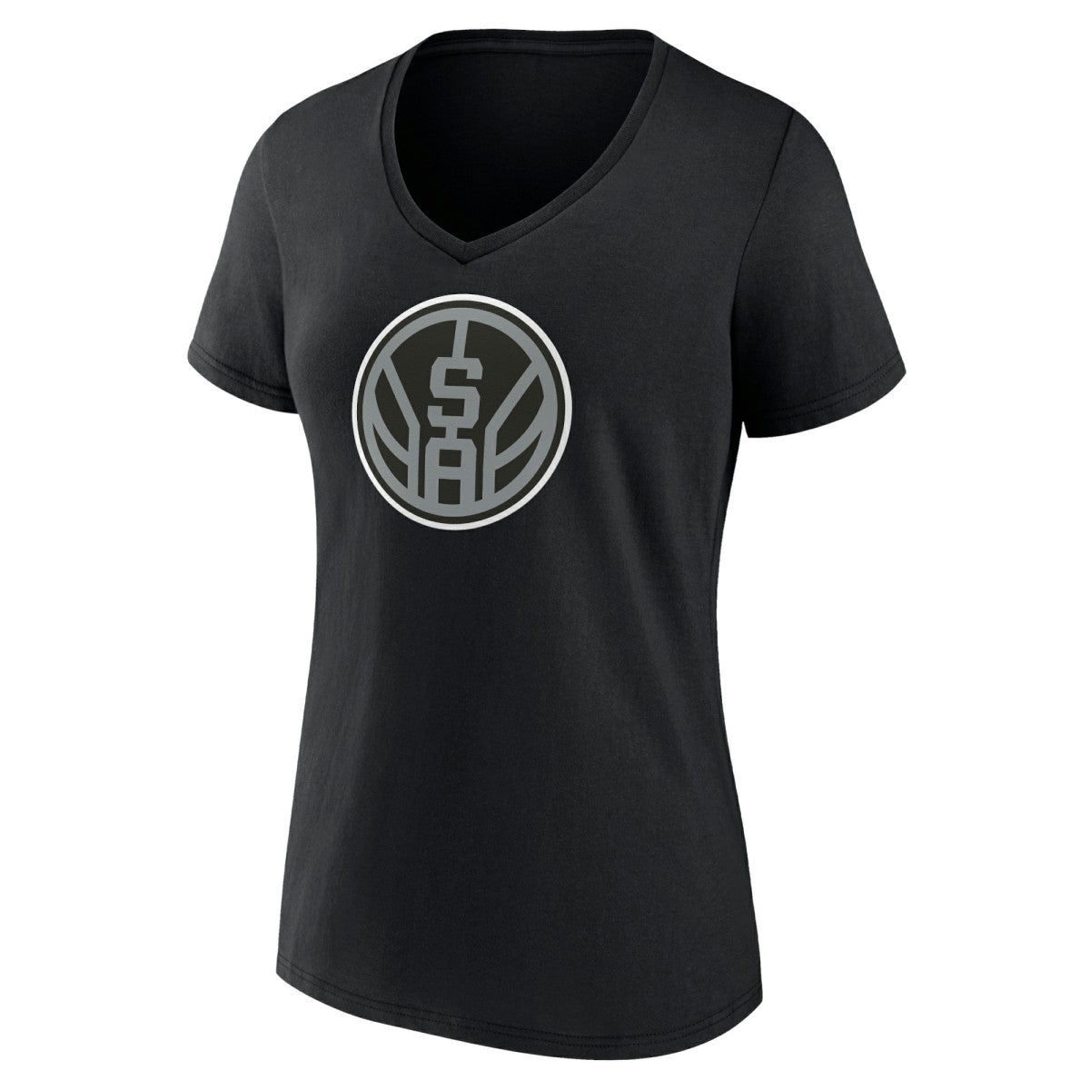 San Antonio Spurs Women's Alternate Logo V-Neck T-Shirt Black - NBA