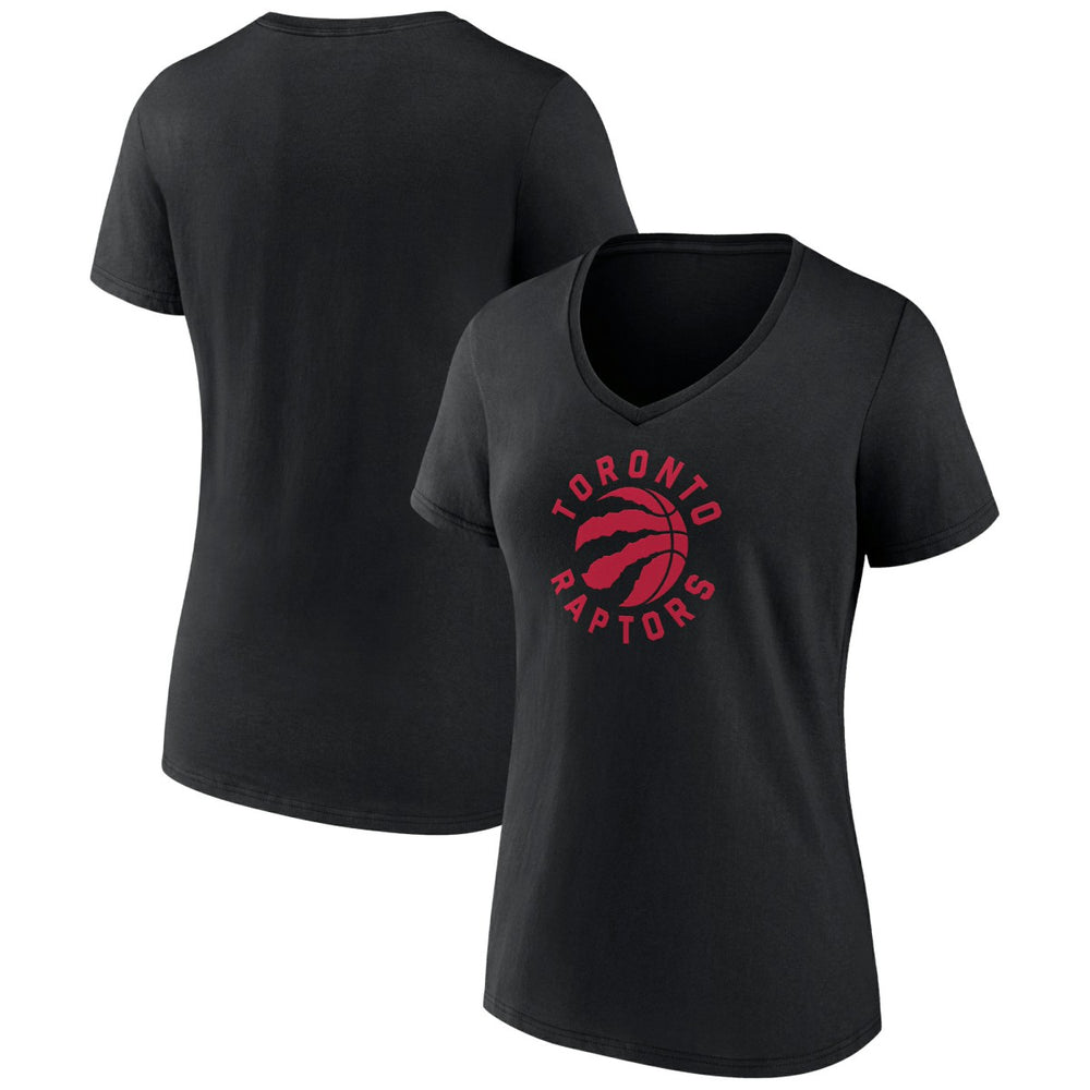 Toronto Raptors Women's Alternate Logo V-Neck T-Shirt Black - NBA