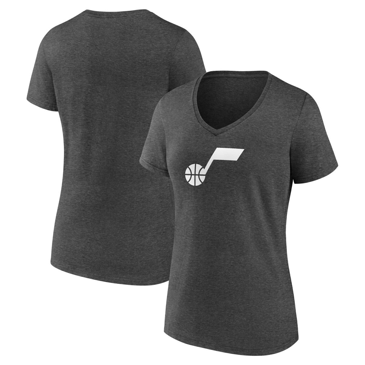Utah Jazz Women's Logo V-Neck T-Shirt Charcoal - NBA