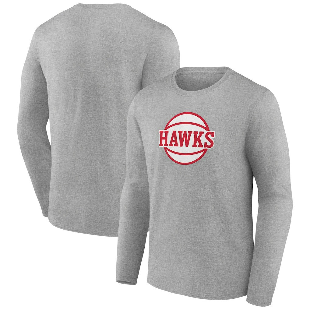 Atlanta Hawks Alternate Logo Long Sleeve T-Shirt Gray - NBA