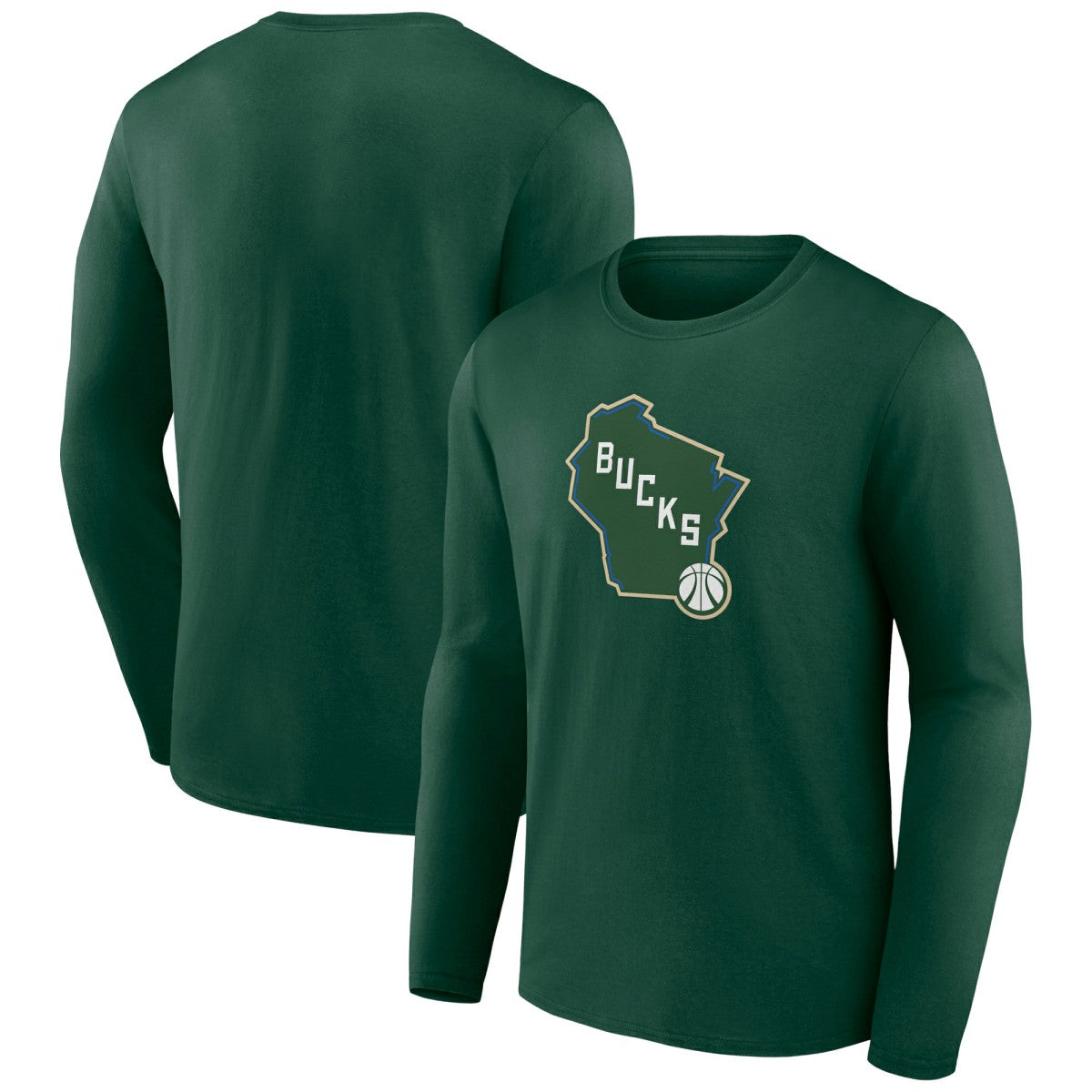 Milwaukee Bucks Alternate Logo Long Sleeve T-Shirt Green - NBA