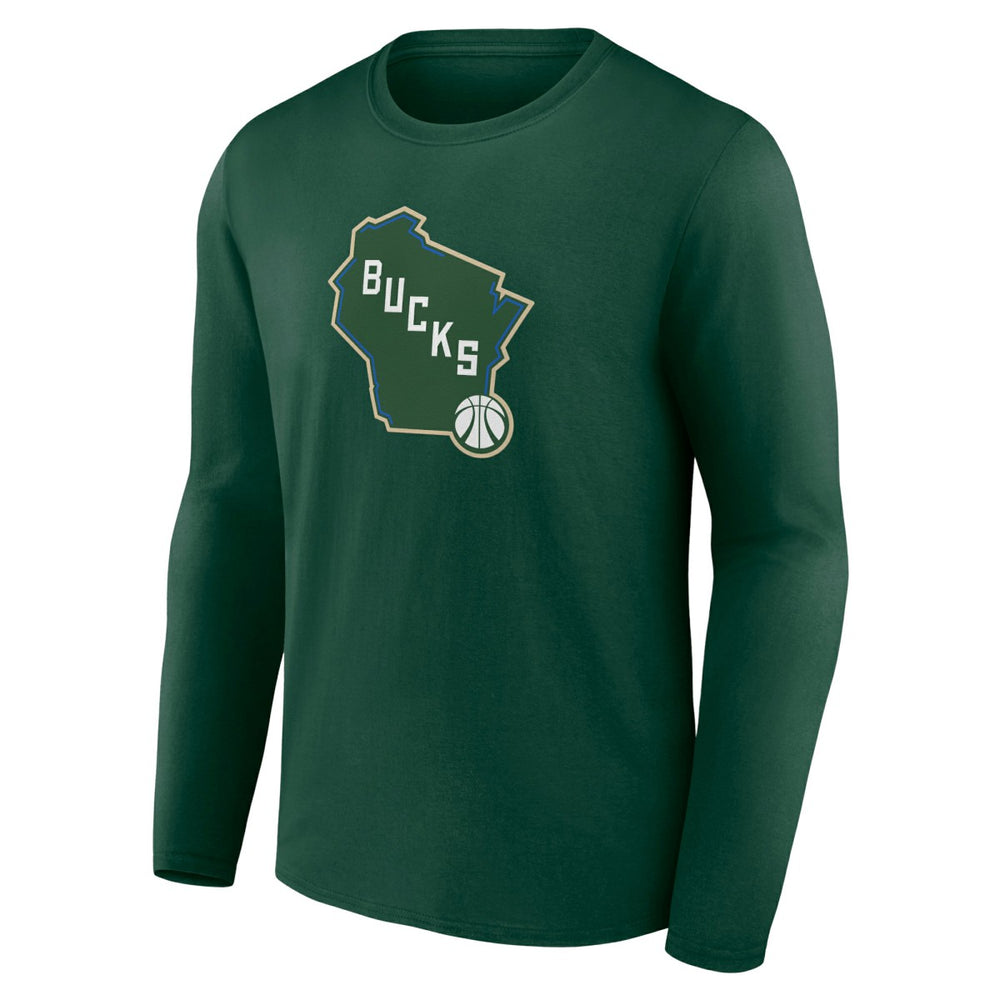 Milwaukee Bucks Alternate Logo Long Sleeve T-Shirt Green - NBA