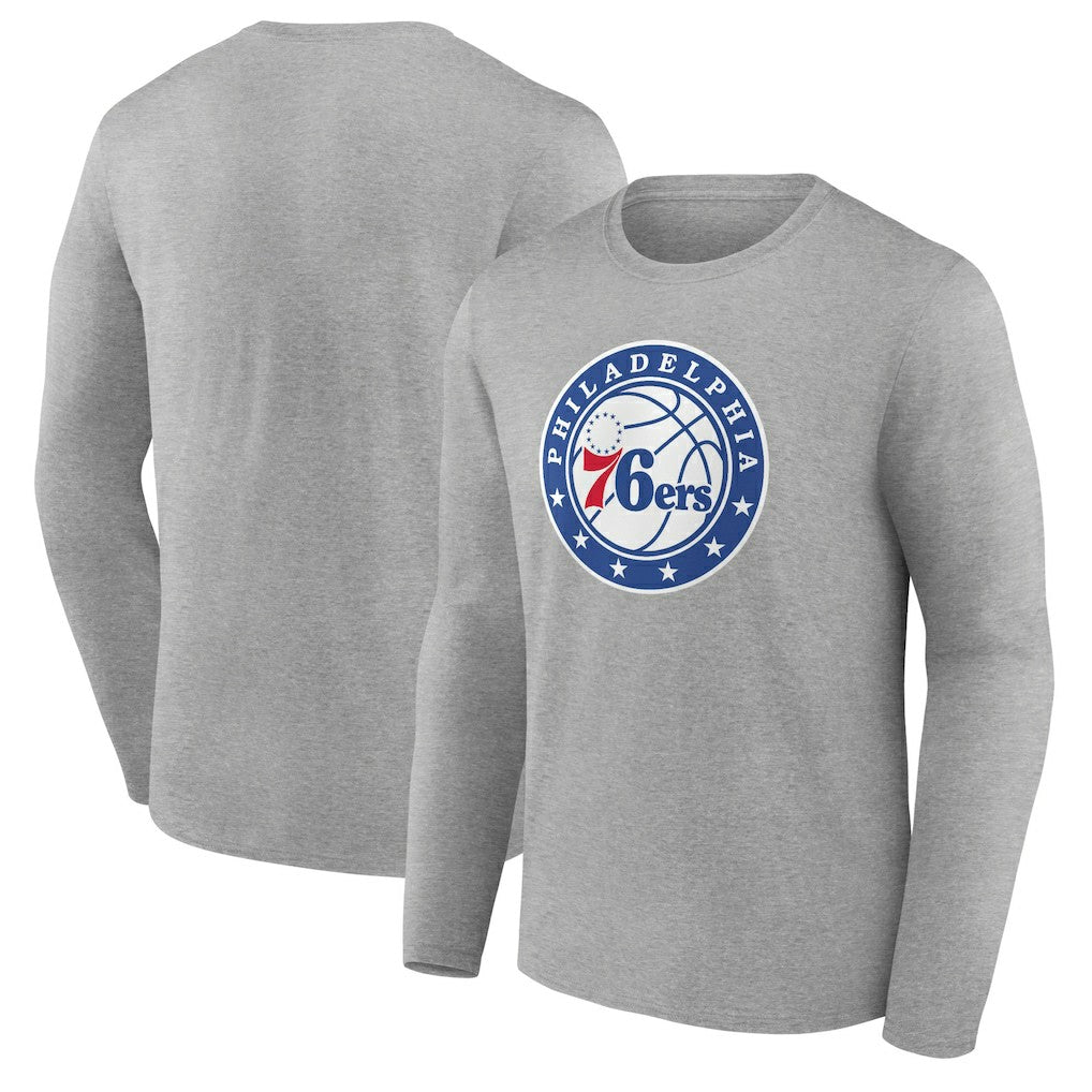 Philadelphia 76ers Alternate Logo Long Sleeve T-Shirt Gray - NBA