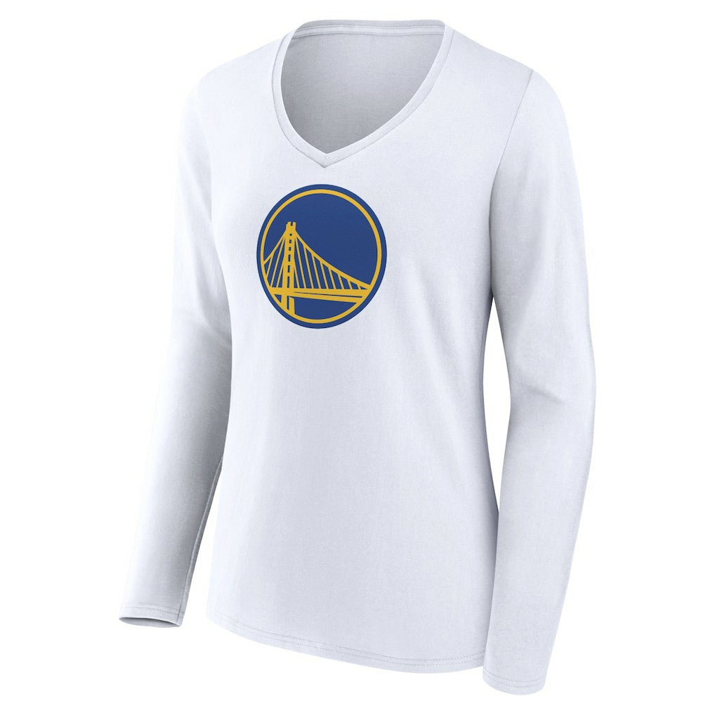 Golden State Warriors Women's Alternate Logo V-Neck Long Sleeve T-Shirt White - NBA