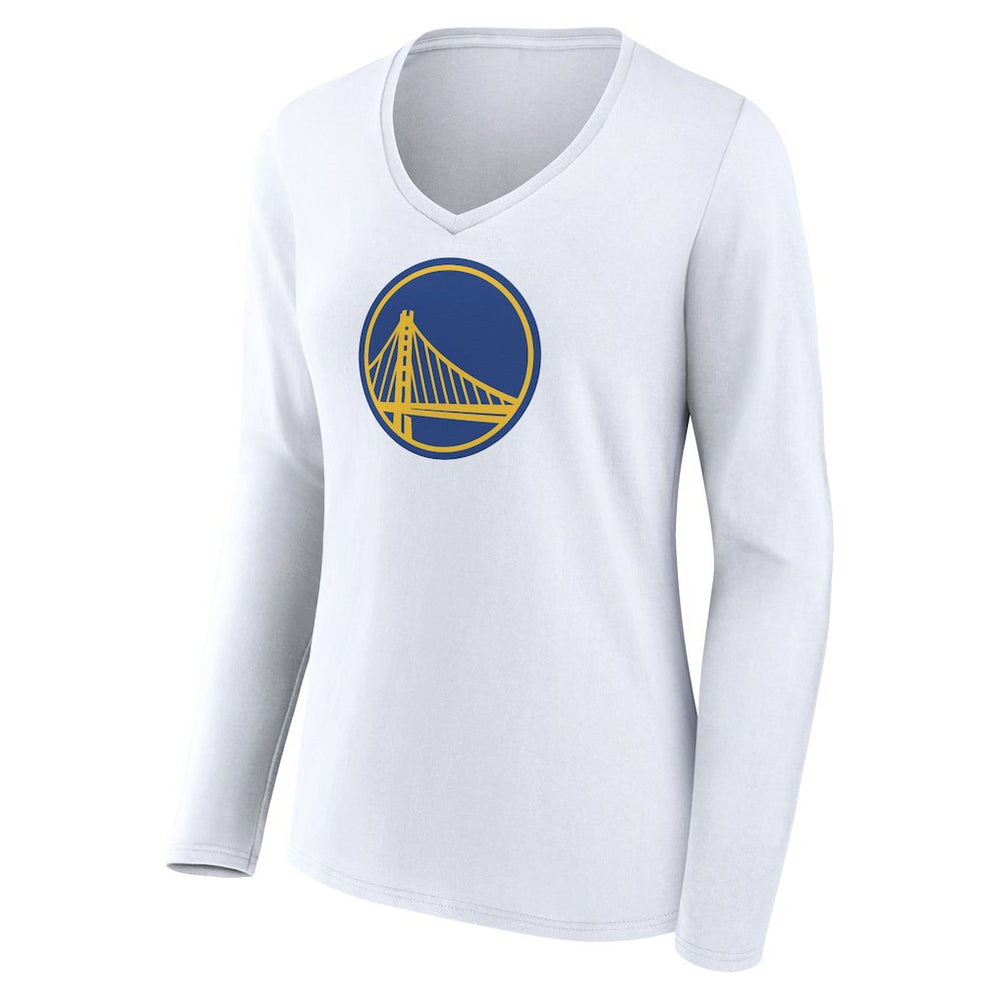 Golden State Warriors Women's Alternate Logo V-Neck Long Sleeve T-Shirt White - NBA