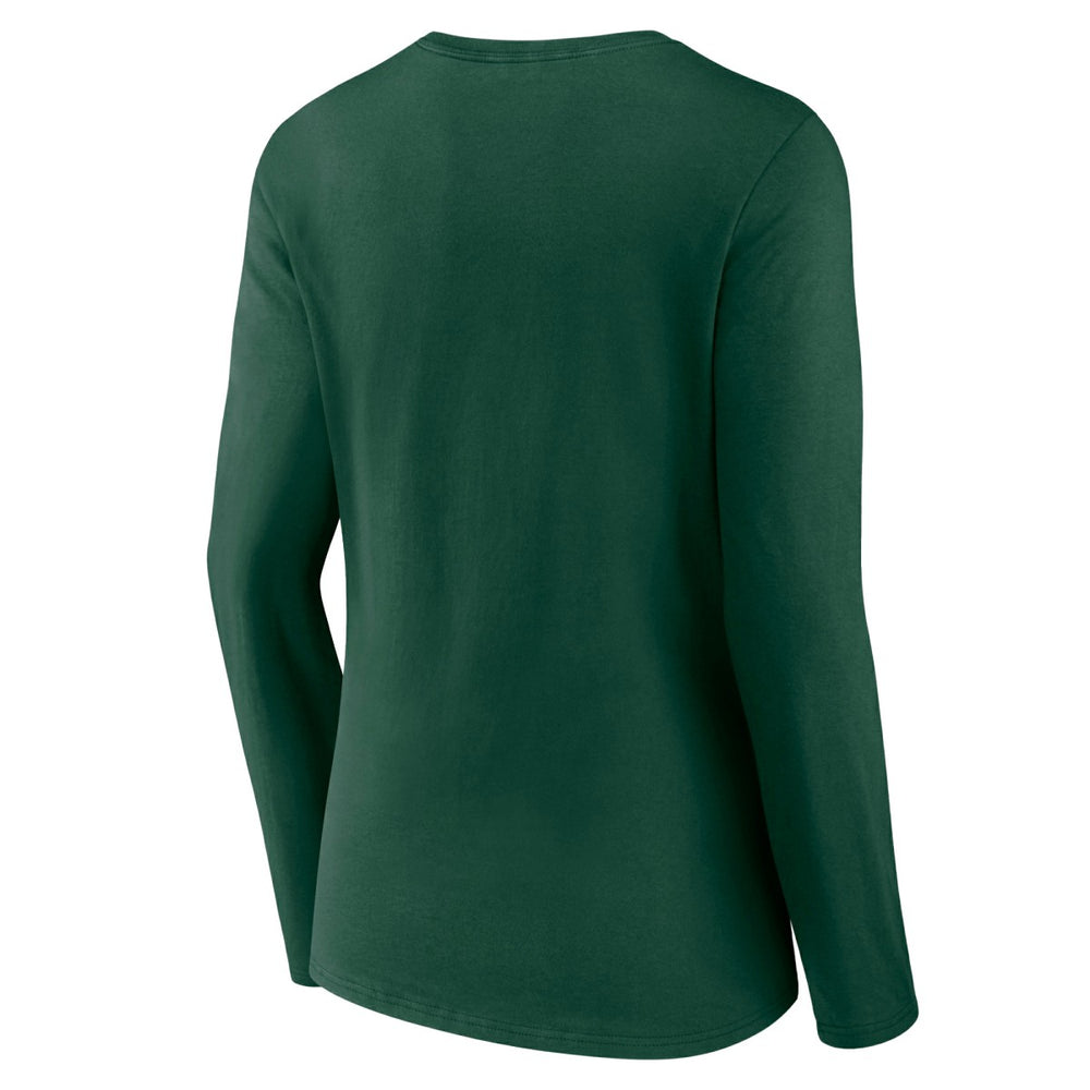 Milwaukee Bucks Women's Alternate Logo V-Neck Long Sleeve T-Shirt Green - NBA