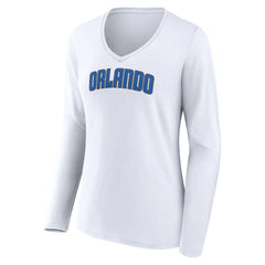 Orlando Magic Women's Alternate Logo V-Neck Long Sleeve T-Shirt White - NBA