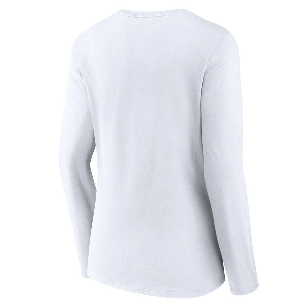 Philadelphia 76ers Women's Alternate Logo V-Neck Long Sleeve T-Shirt White - NBA