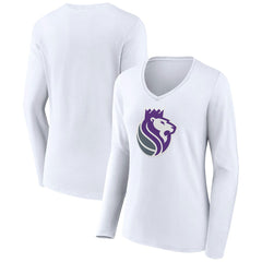 Sacramento Kings Women's Alternate Logo V-Neck Long Sleeve T-Shirt White - NBA