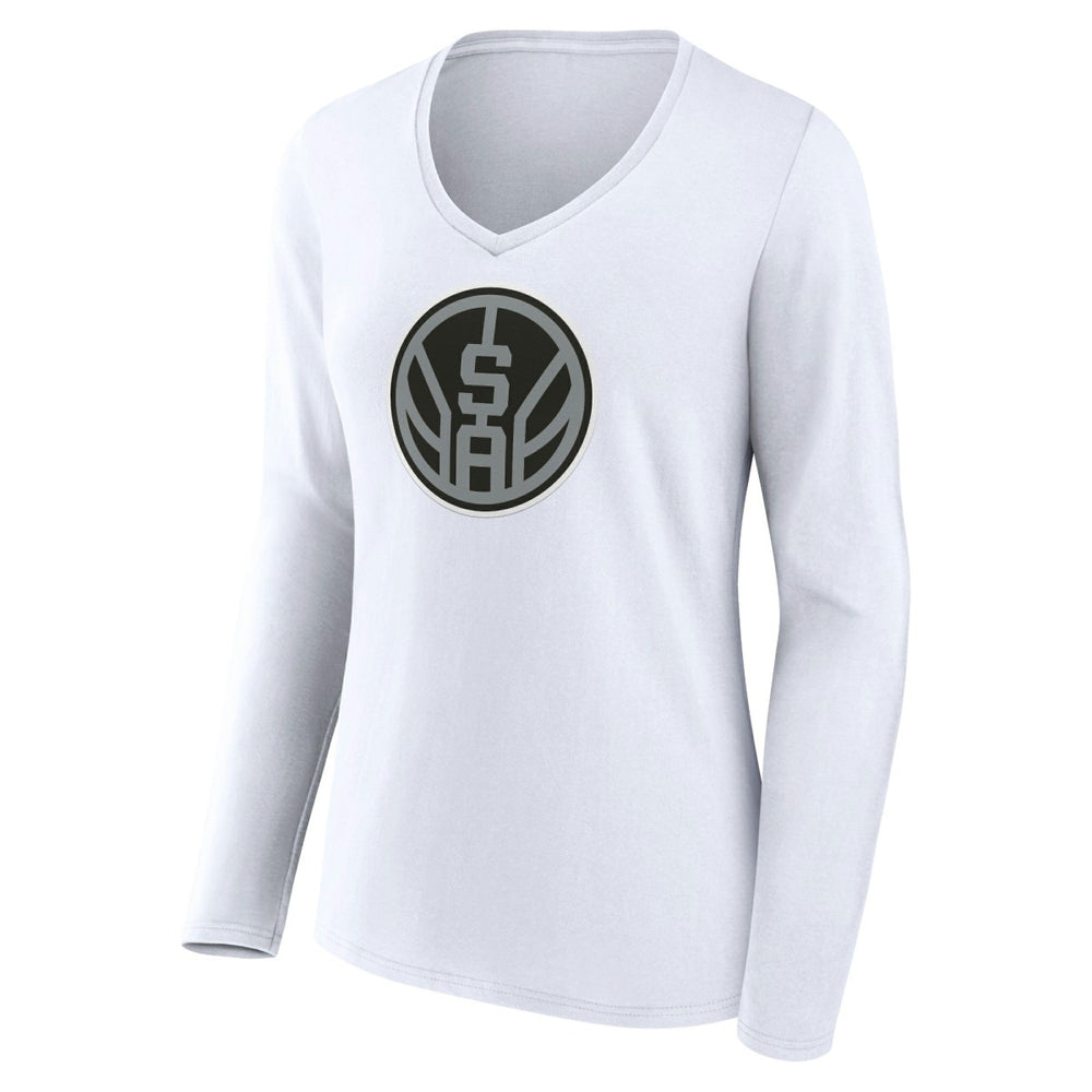 San Antonio Spurs Women's Alternate Logo V-Neck Long Sleeve T-Shirt White - NBA