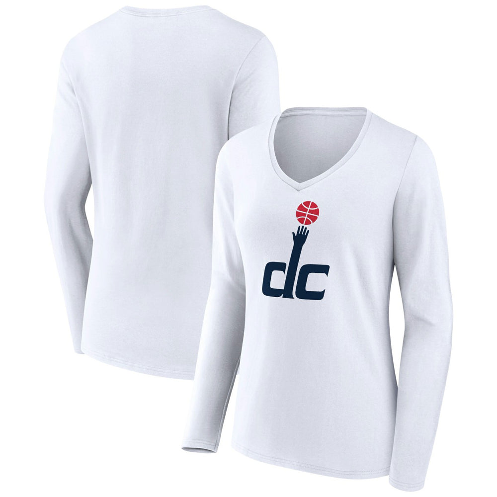 Washington Wizards Women's Alternate Logo V-Neck Long Sleeve T-Shirt White - NBA