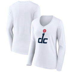 Washington Wizards Women's Alternate Logo V-Neck Long Sleeve T-Shirt White - NBA