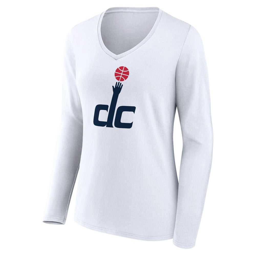 Washington Wizards Women's Alternate Logo V-Neck Long Sleeve T-Shirt White - NBA