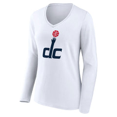 Washington Wizards Women's Alternate Logo V-Neck Long Sleeve T-Shirt White - NBA