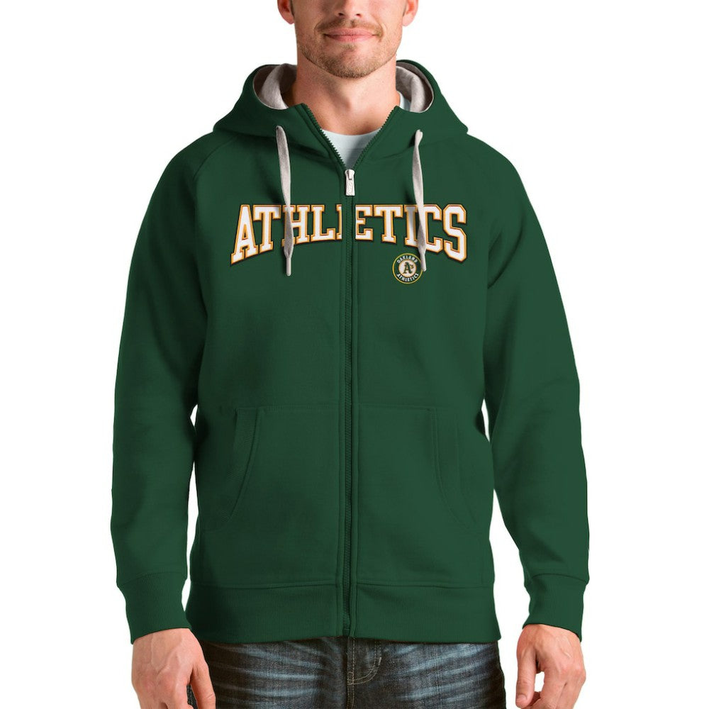 Athletics Antigua Team Logo Victory Full-Zip Hoodie - MLB