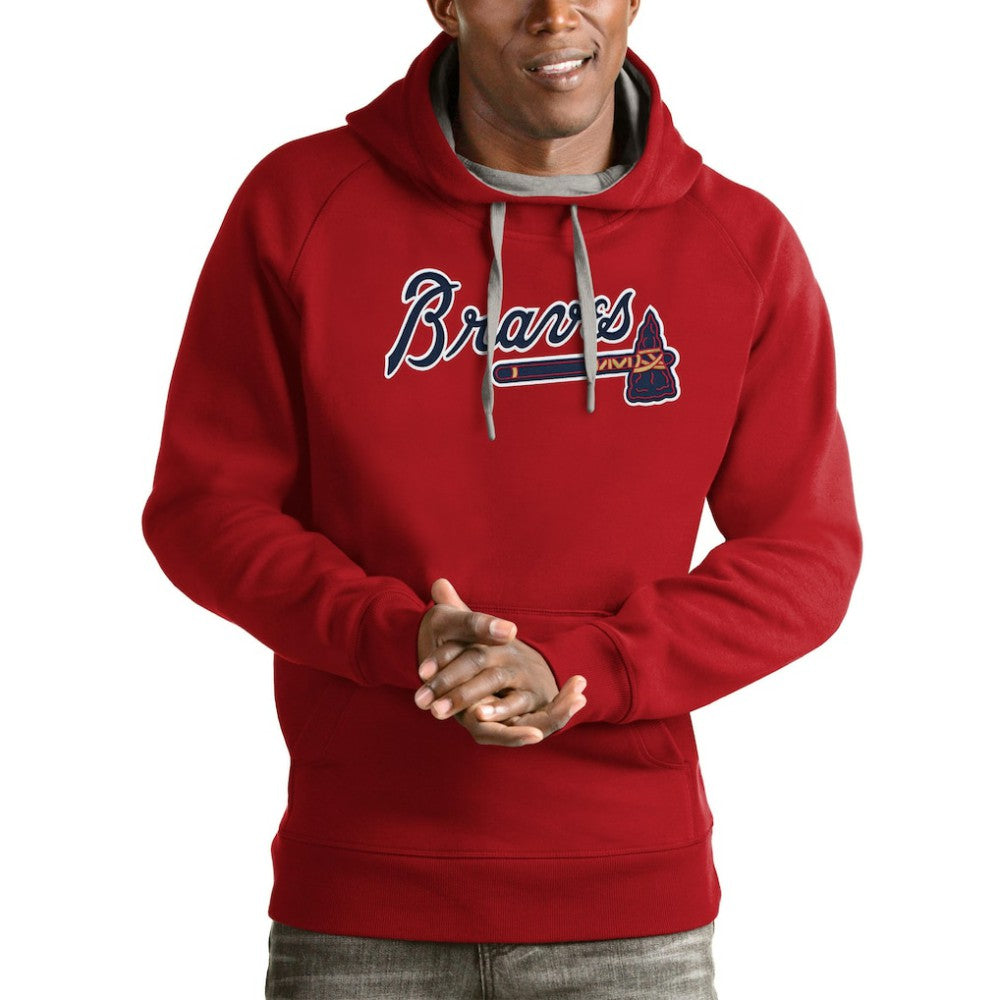 Atlanta Braves Antigua Victory Pullover Team Logo Hoodie - MLB