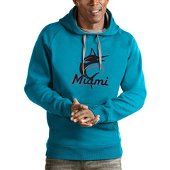 Miami Marlins Antigua Victory Pullover Team Logo Hoodie - MLB
