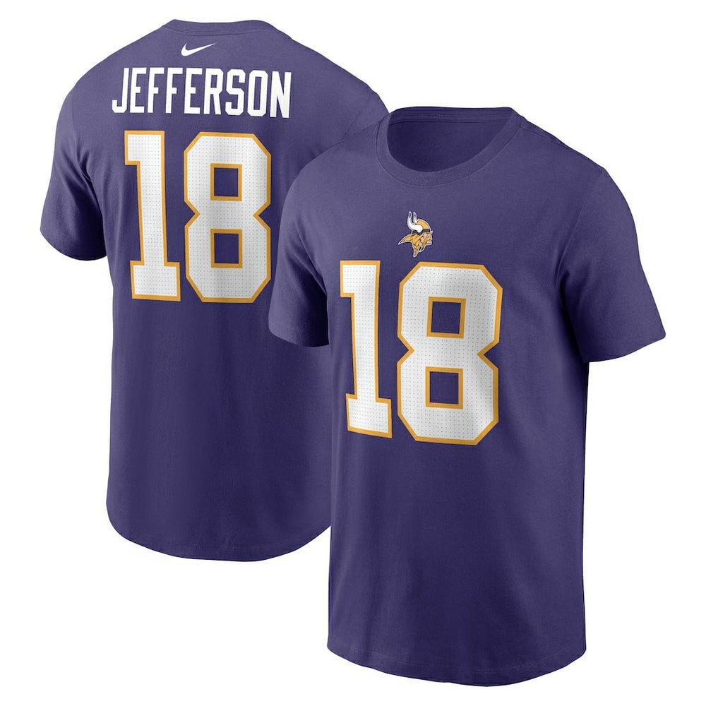 Justin Jefferson Minnesota Vikings Classic Player Name & Number T-Shirt Purple | Nike for Sale