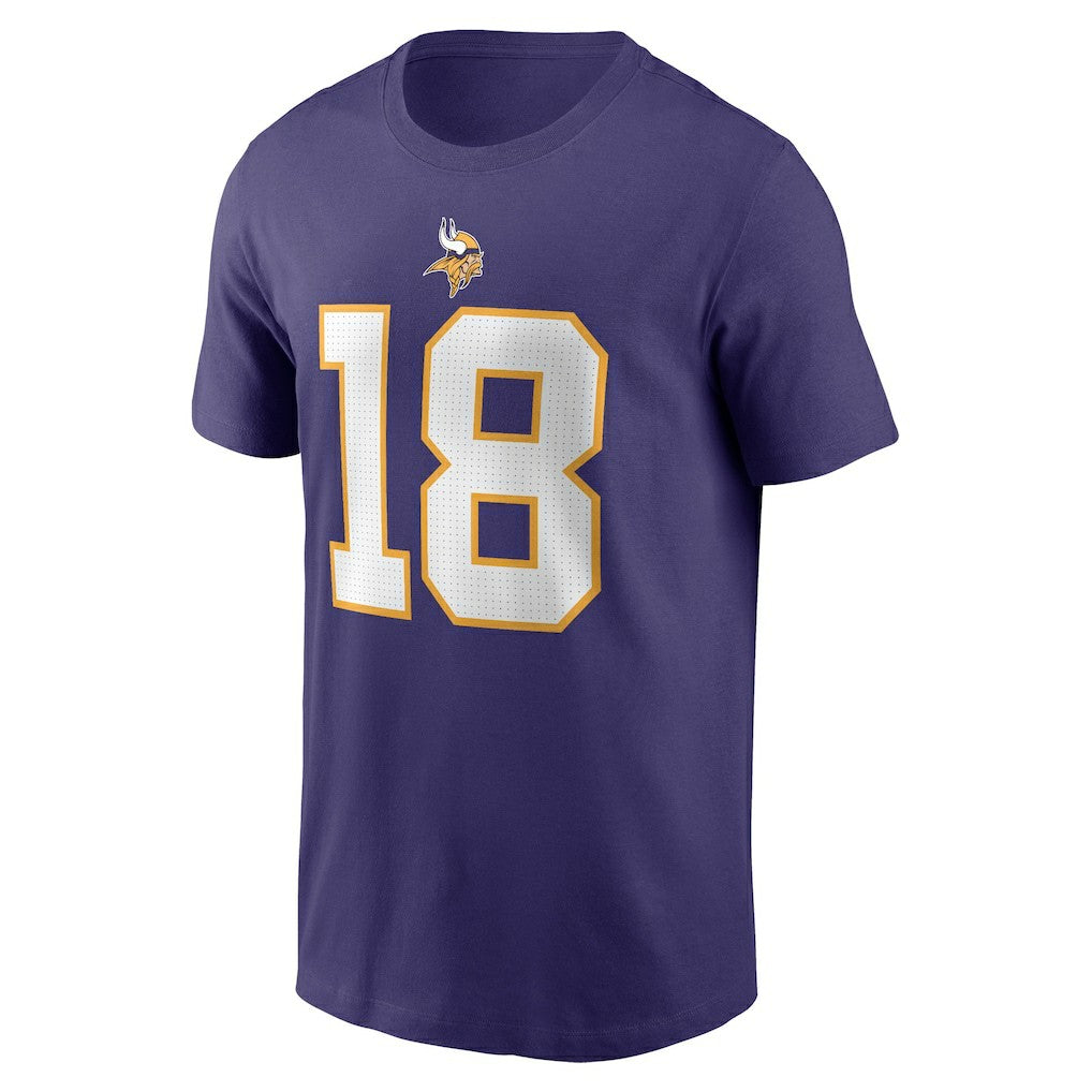 Justin Jefferson Minnesota Vikings Classic Player Name & Number T-Shirt Purple | Nike for Sale