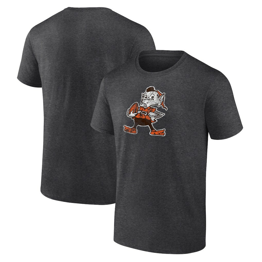 Cleveland Browns Brownie The Elf Throwback Logo T-shirt Charcoal | NFL