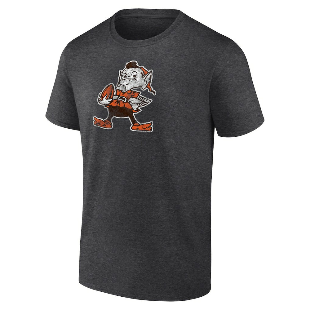 Cleveland Browns Brownie The Elf Throwback Logo T-shirt Charcoal | NFL