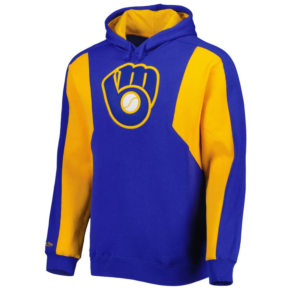 Milwaukee Brewers Mitchell & Ness Colorblocked Fleece Pullover Hoodie - MLB