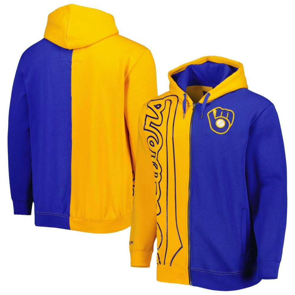 Milwaukee Brewers Mitchell & Ness Fleece Full-Zip Hoodie - MLB