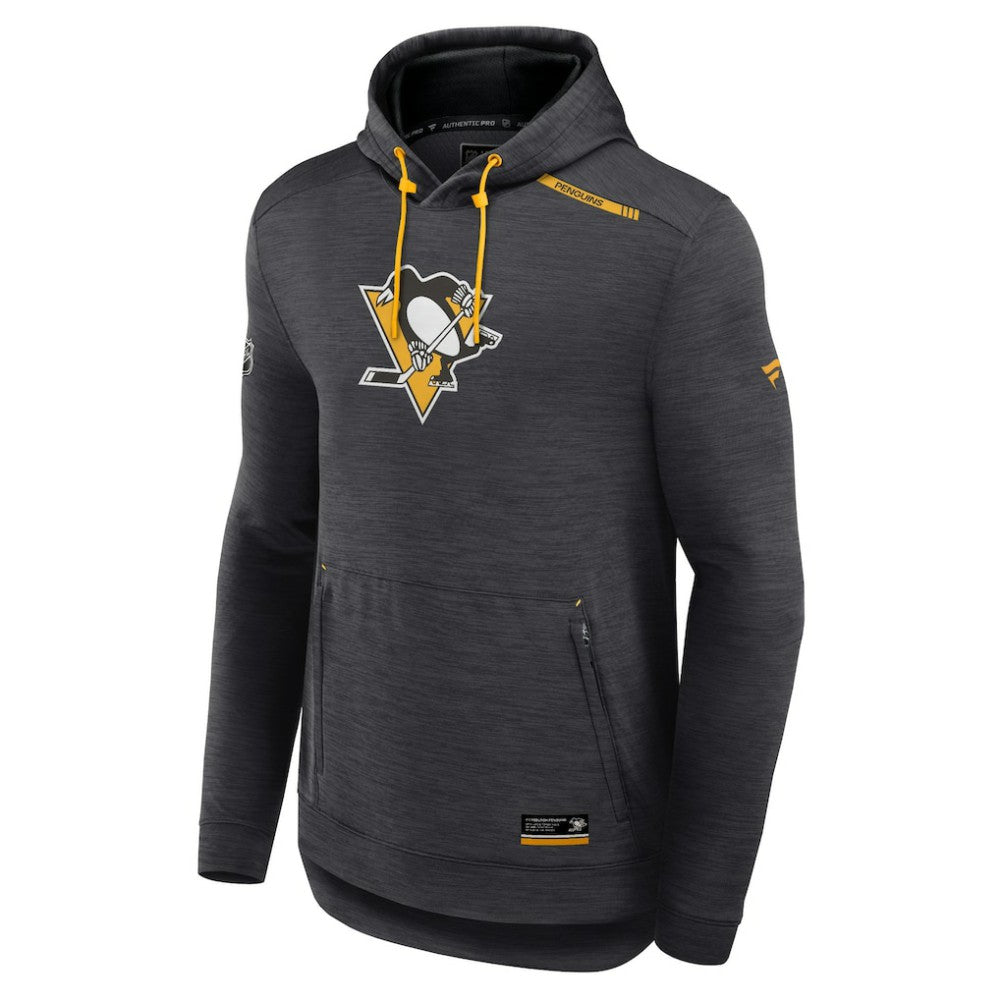 Pittsburgh Penguins Fanatics Authentic Pro Tech Pullover Hoodie - Heather Charcoal - NHL