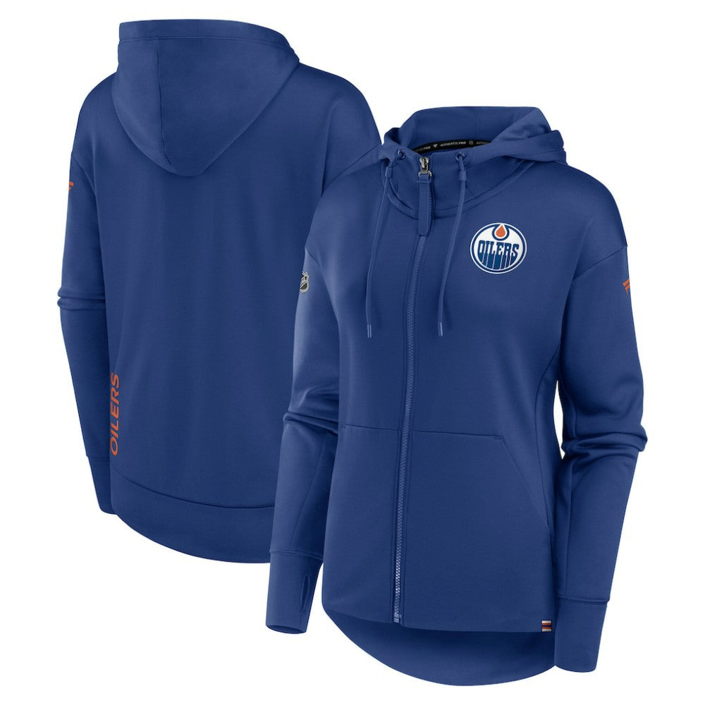 Edmonton Oilers Fanatics Women's Authentic Pro Scuba Full-Zip Hoodie - Royal - NHL