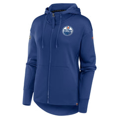 Edmonton Oilers Fanatics Women's Authentic Pro Scuba Full-Zip Hoodie - Royal - NHL