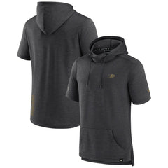 Anaheim Ducks Fanatics Authentic Pro Short Sleeve Pullover Hoodie - Heather Charcoal - NHL