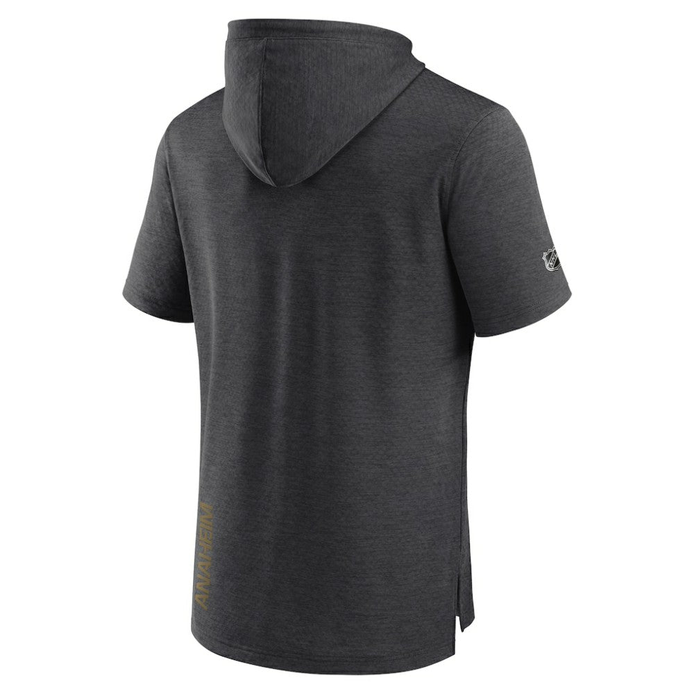 Anaheim Ducks Fanatics Authentic Pro Short Sleeve Pullover Hoodie - Heather Charcoal - NHL
