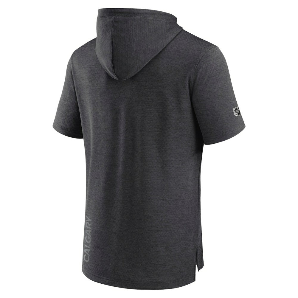 Calgary Flames Fanatics Authentic Pro Short Sleeve Pullover Hoodie - Heather Charcoal - NHL