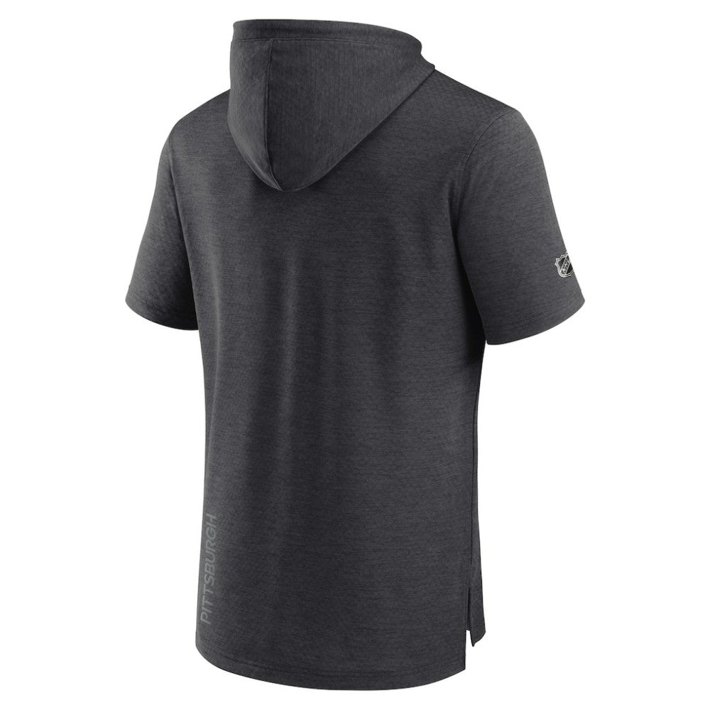 Pittsburgh Penguins Fanatics Authentic Pro Short Sleeve Pullover Hoodie - Heather Charcoal - NHL