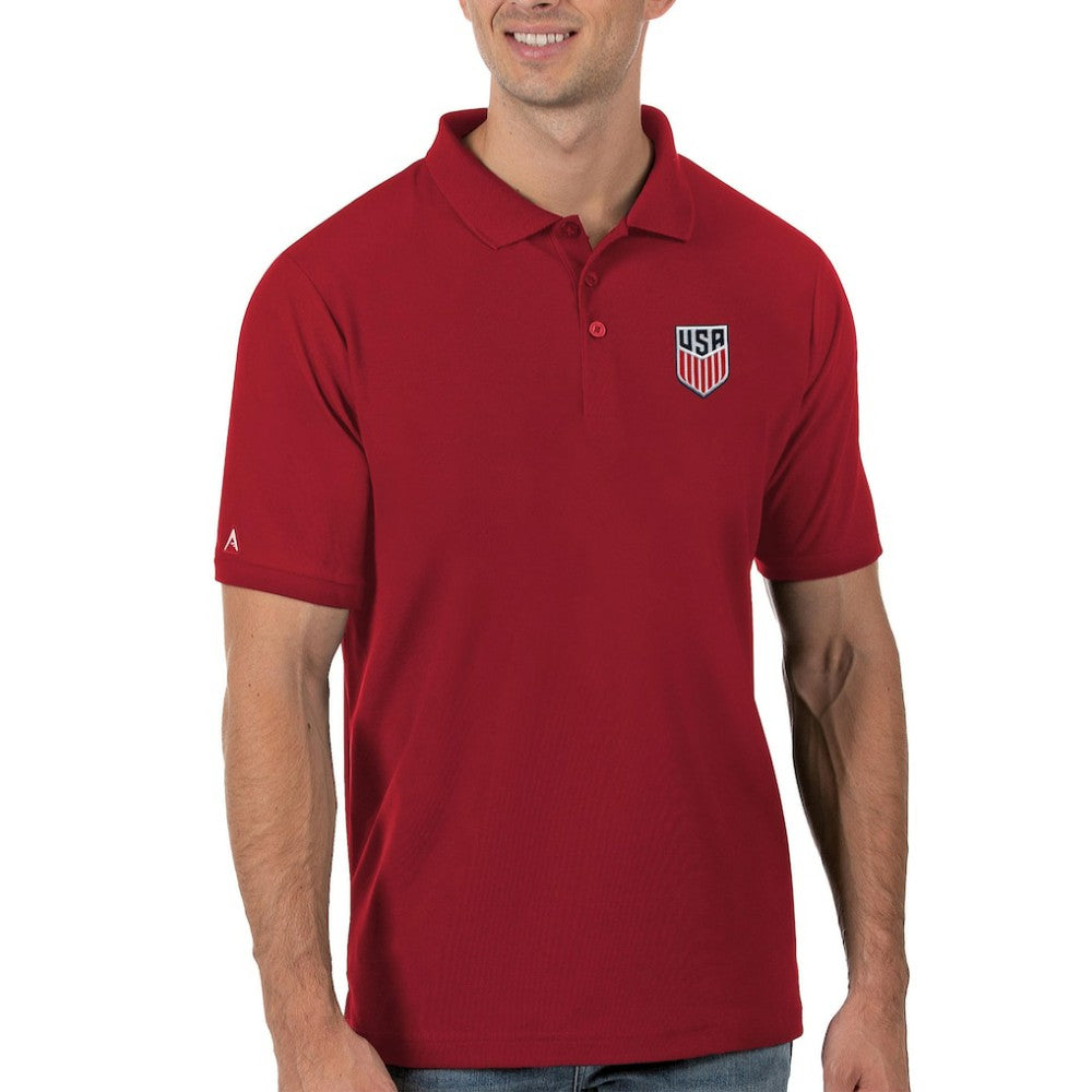 USMNT Antigua Legacy Pique Polo Red - FIFA World CUP