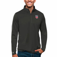USMNT Antigua Tribute Quarter-Zip Pullover Top Charcoal - FIFA World CUP