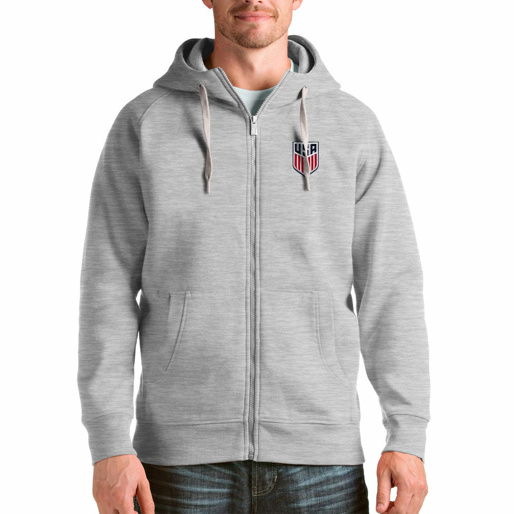 USMNT Antigua Victory Full-Zip Hoodie Gray - FIFA World CUP