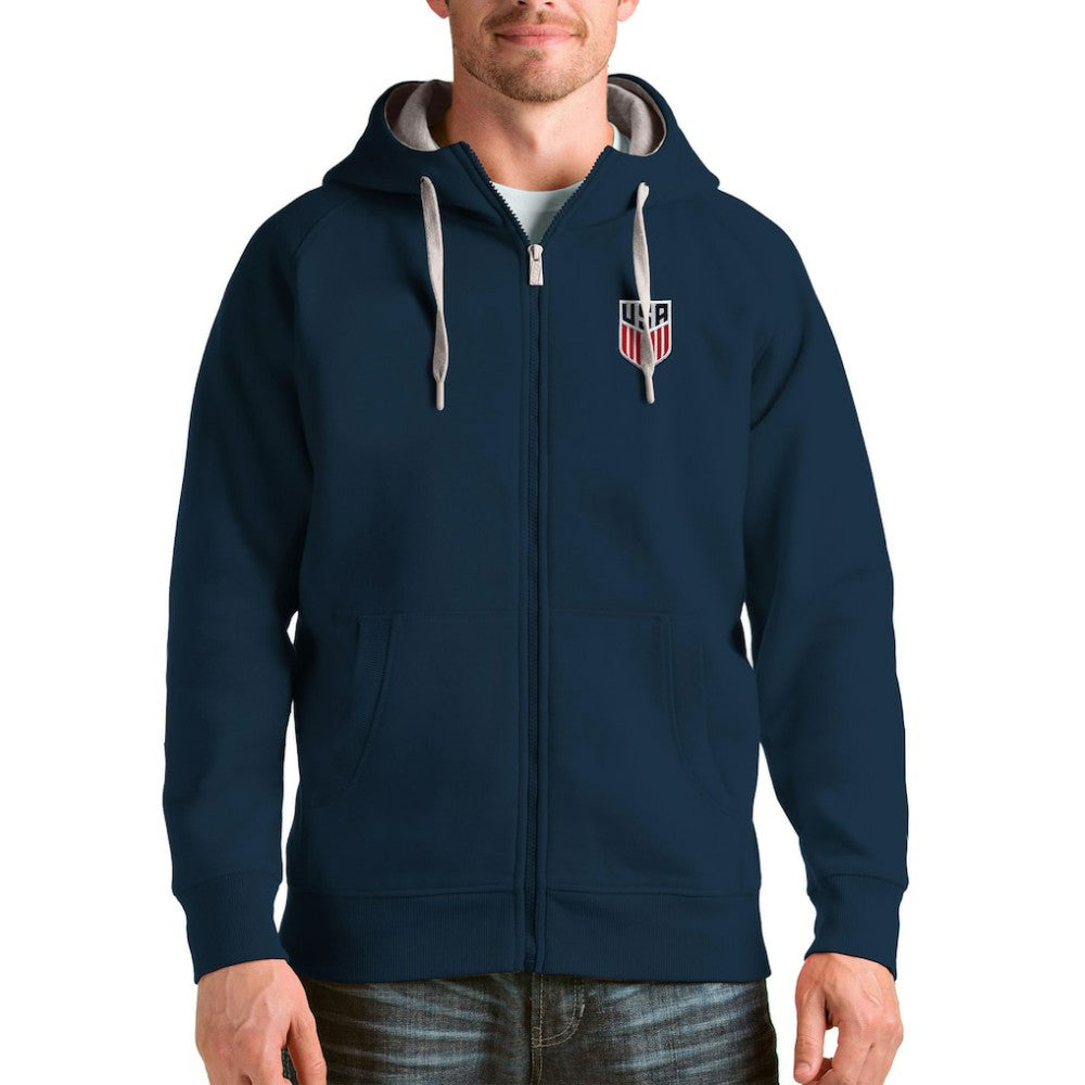 USMNT Antigua Victory Full-Zip Hoodie Navy - FIFA World CUP