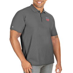 USMNT Antigua Legacy Pique Big & Tall Polo Charcoal - FIFA World CUP