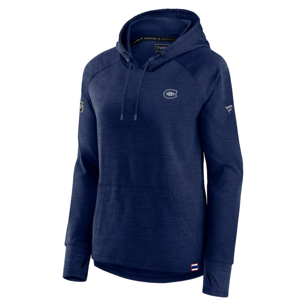 Montreal Canadiens Fanatics Women's Authentic Pro Pullover Hoodie - Heather Navy - NHL