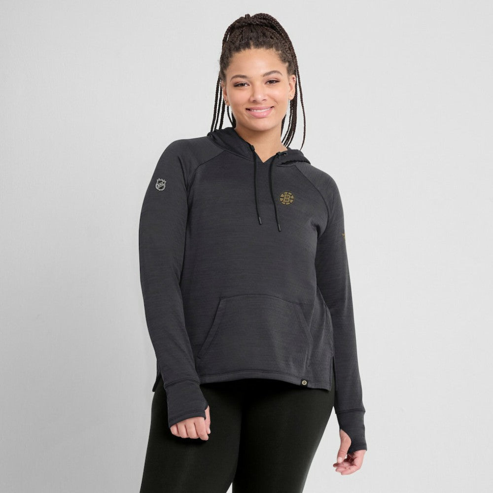 Boston Bruins Fanatics Women's Authentic Pro Pullover Hoodie - Heather Charcoal - NHL