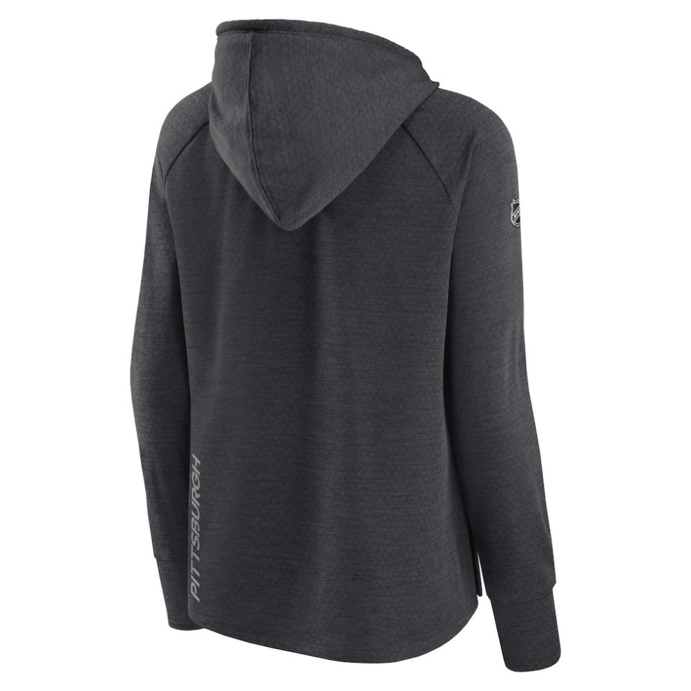 Pittsburgh Penguins Fanatics Women's Authentic Pro Pullover Hoodie - Heather Charcoal - NHL