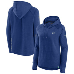 Vancouver Canucks Fanatics Women's Authentic Pro Pullover Hoodie - Heather Blue - NHL