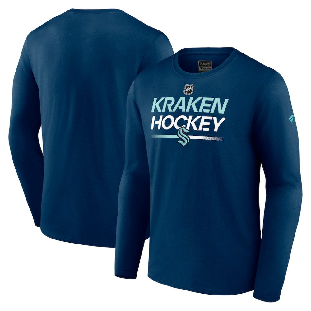 Seattle Kraken Fanatics Authentic Pro Primary Long Sleeve T-Shirt - Deep Sea Blue - NHL