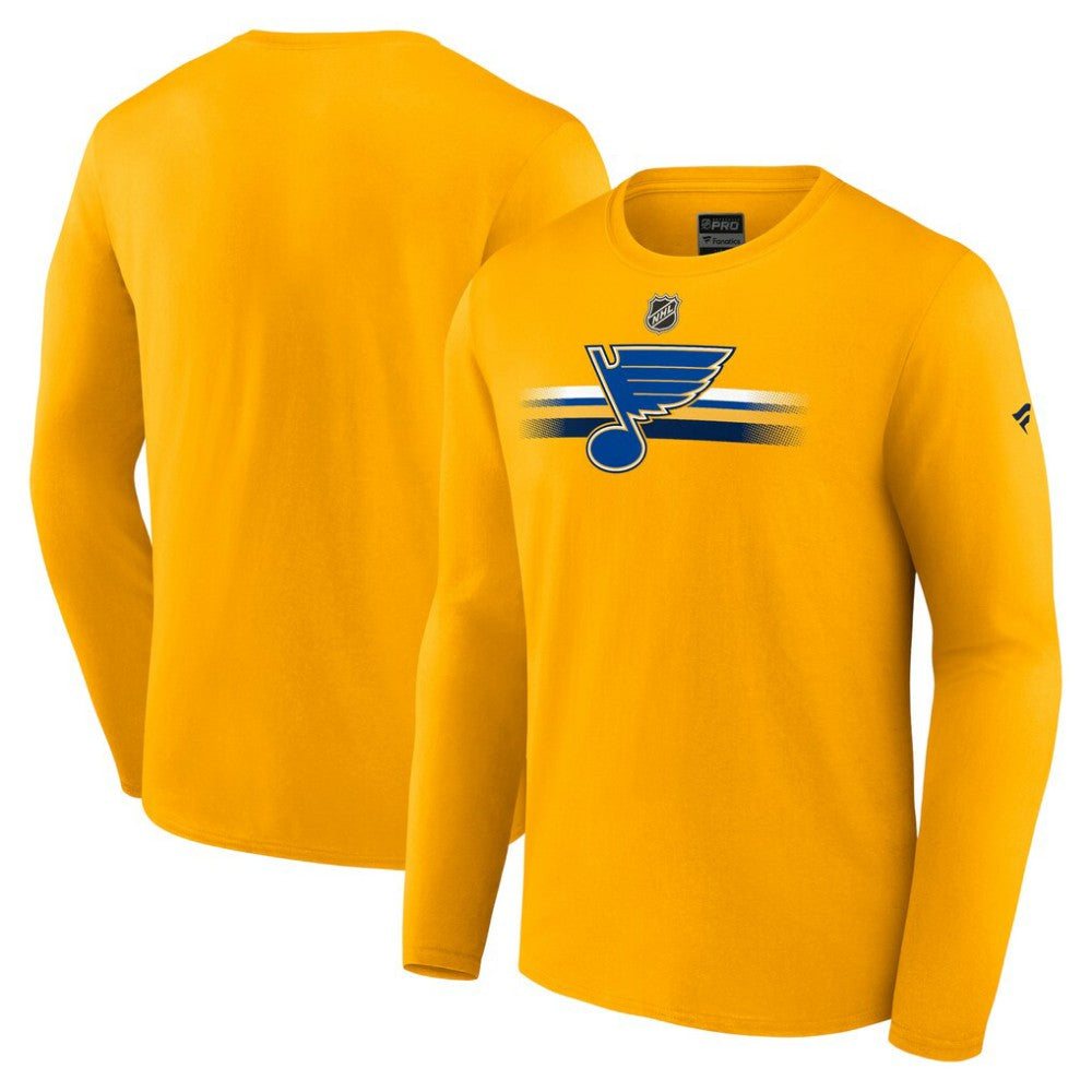 St. Louis Blues Fanatics Authentic Pro Primary Long Sleeve T-Shirt - Gold - NHL